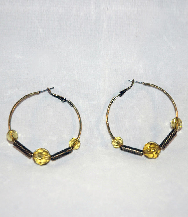 Antique brass hoop earring