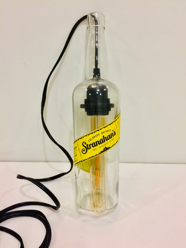 Stranahans whisky bottle pendant drop light
